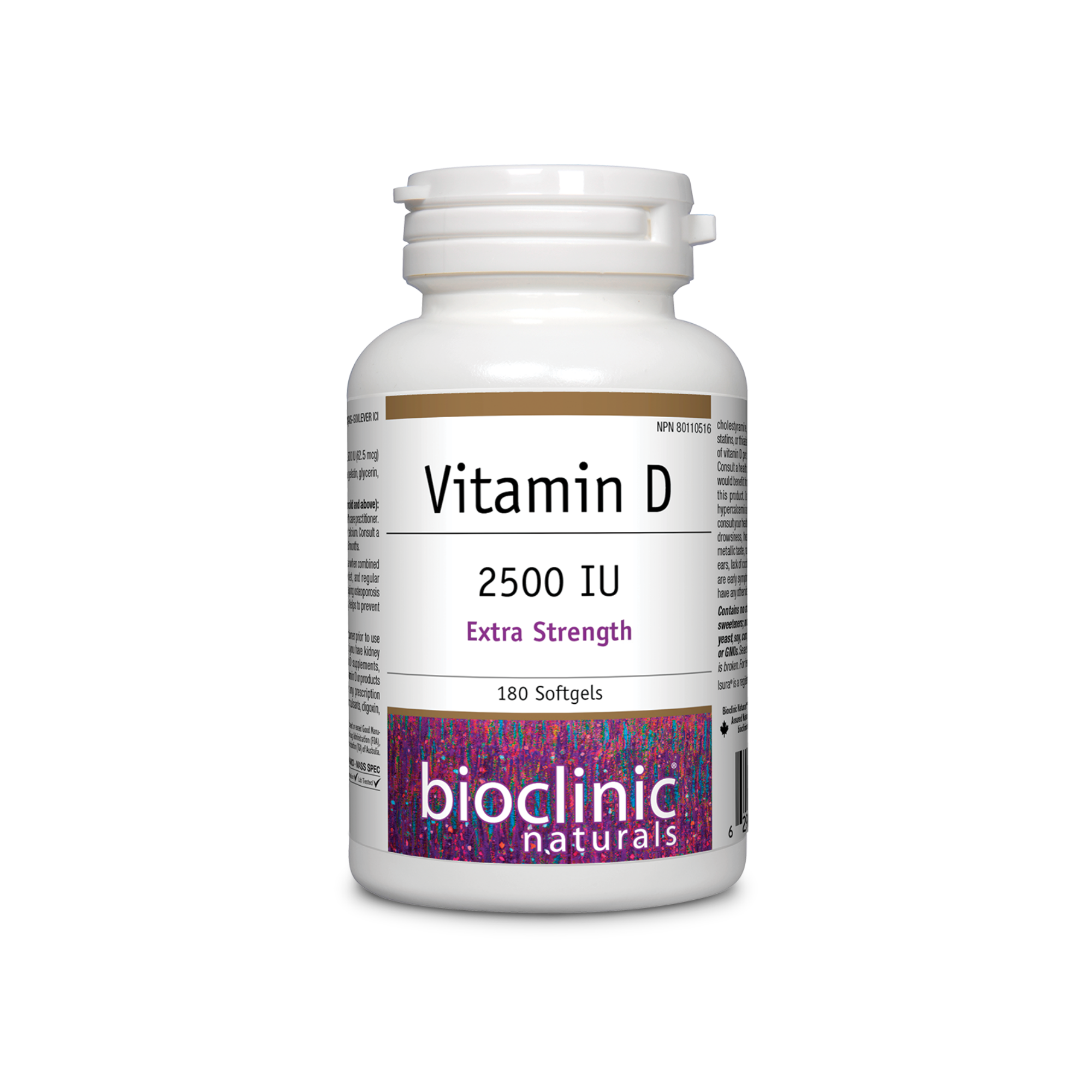 Bioclinic Vitamin D3 2500 IU - 180 Softgels